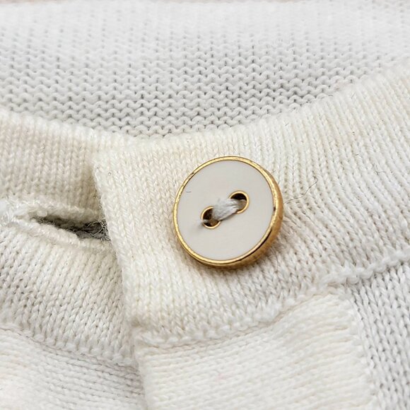 Tommy Hilfiger Womens Striped Cardigan With Pearl Accents 100% Pima Size M - Picture 8 of 16